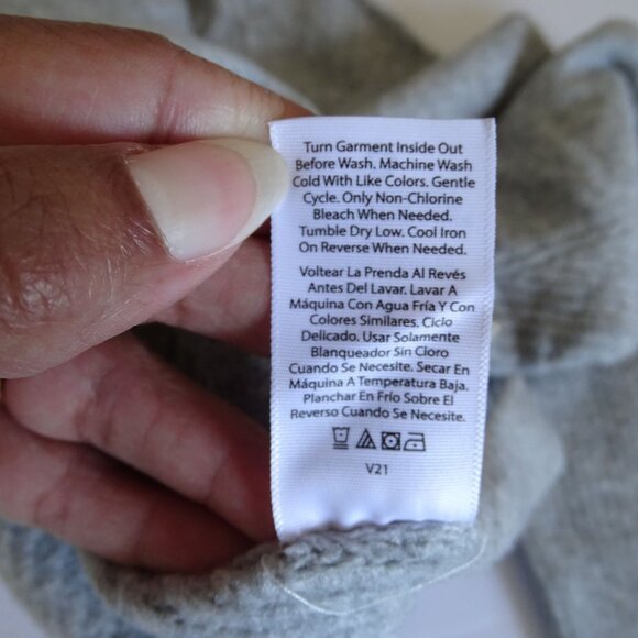 Time And Tru Gray Knit Pullover Hooded Sweater Womens Size L 12 14 Long Sleeve - Picture 7 of 11